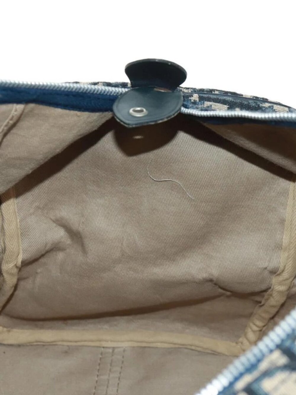 Christian Dior Trotter Canvas Mini Boston Bag Navy Silver Auth am10233 - Picture 12 of 16